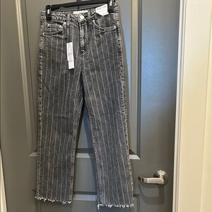 Topshop Gray Striped Women's Jeans NWT